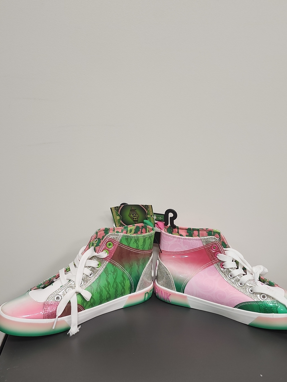 High-Top Gradient Pink & Green Fashion Sneakers